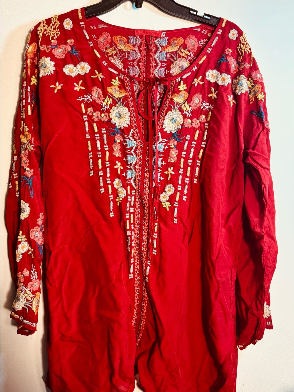 Johnny Was Sz Med cotton Dress Embroidered